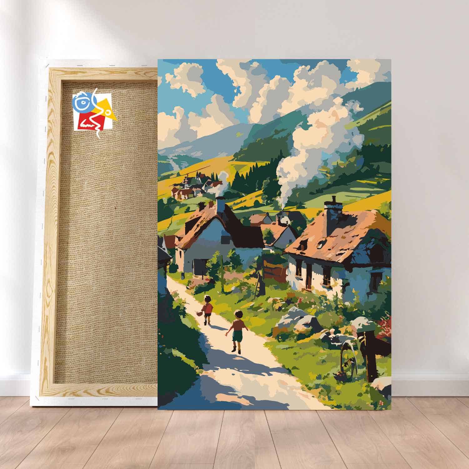 Painting By Numbers - Children Playing In The Village