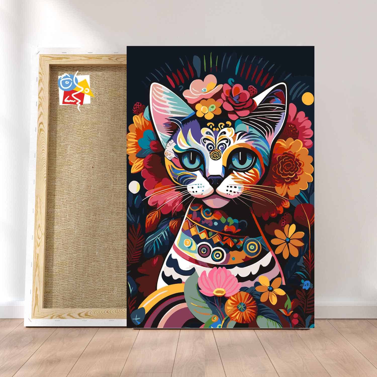 Kit Peinture Par Numéros Chat - Toile 30x40 Cm Avec Peintures Acryliques - DIY Pour Adultes Débutants