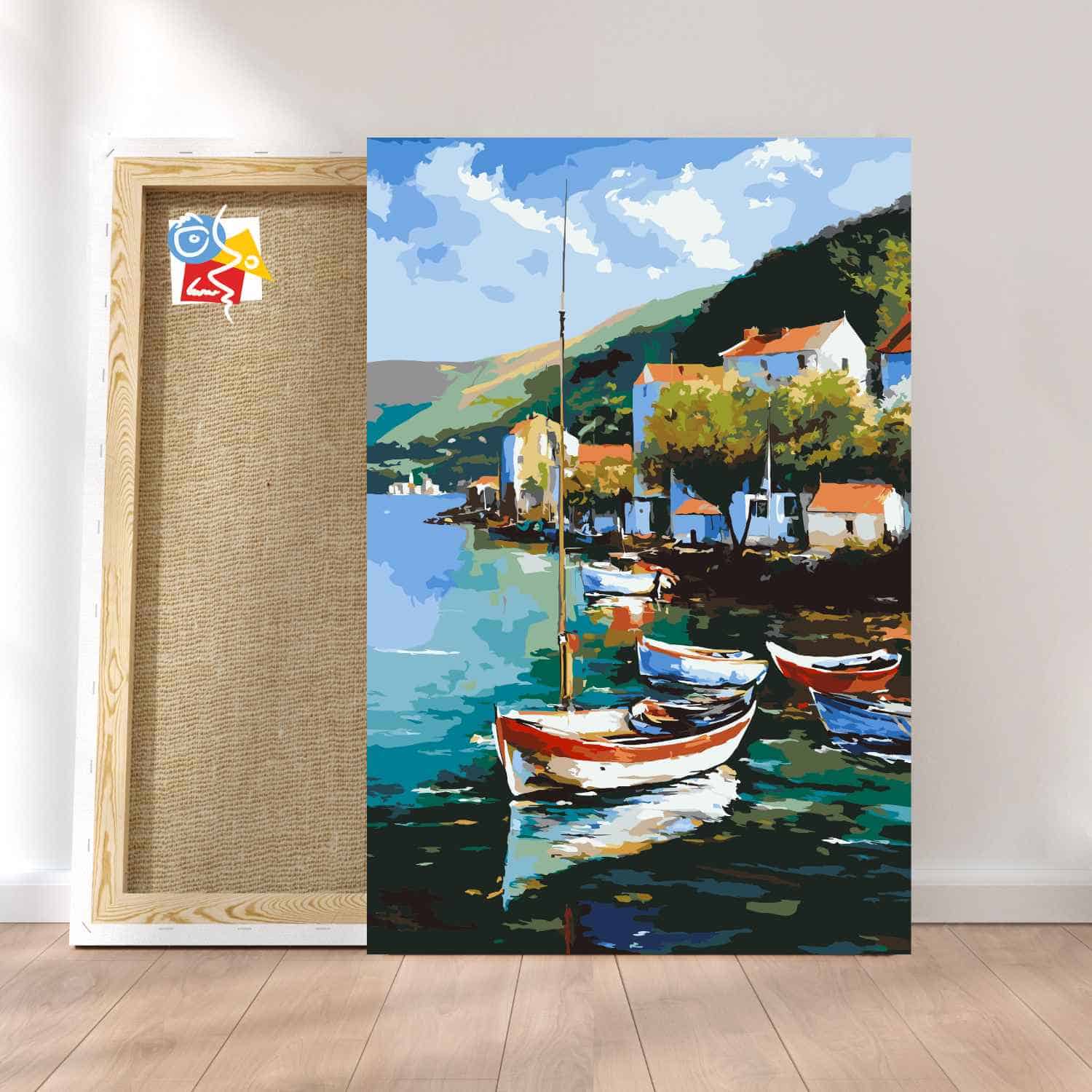 Painting By Numbers Quiet Waterside Town