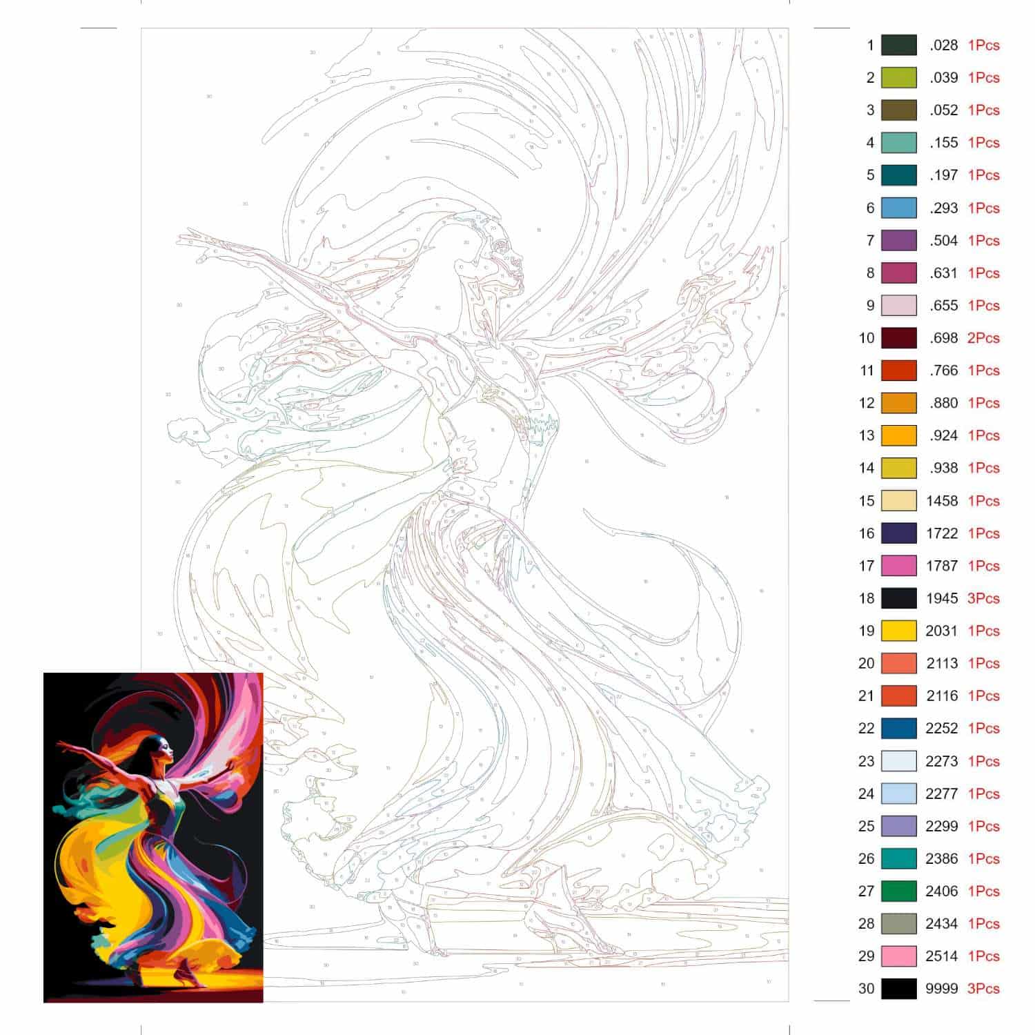 Painting by Numbers Dancer In Motion