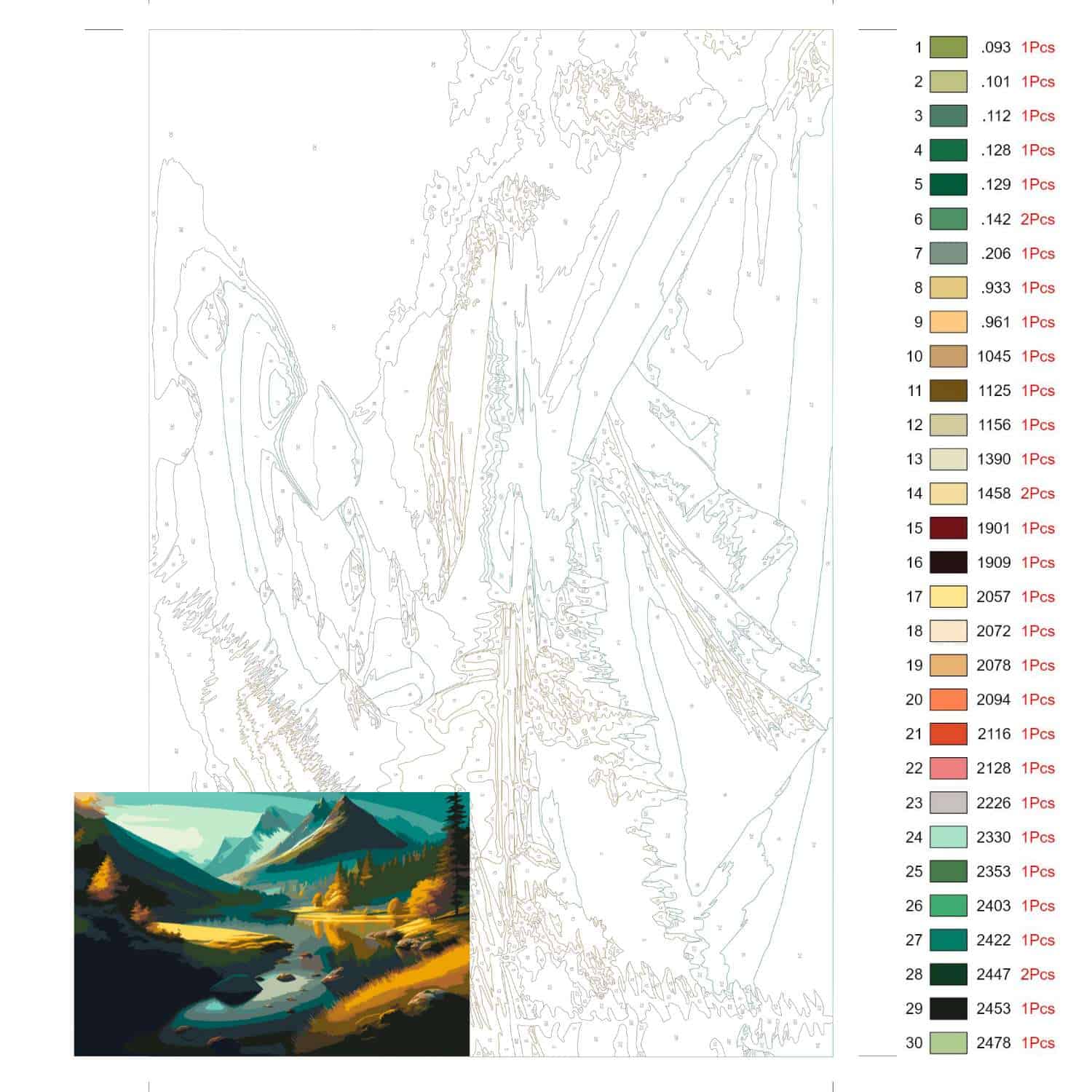 Painting by Numbers In The Middle Flows The River