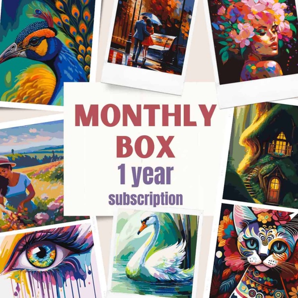 1-Year Subscription Box - 2 Paint By Numbers Kits