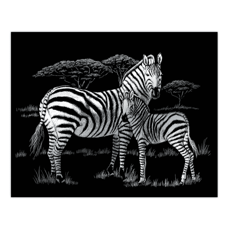 Silver Engraving Art - Zebras